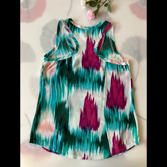 Joie women racerback silk tank top blouse, multicolor, size XS - Picture 2 of 8